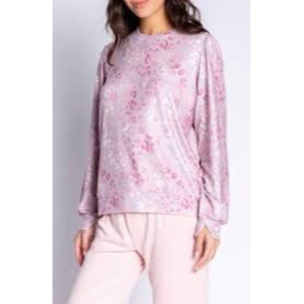 P.J. Salvage Women's Long Sleeve Pullover Top Pink Size S